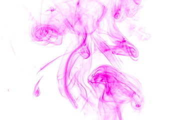 Purple smoke on white background