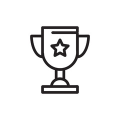 Trophy vector icon, prize symbol. Simple, flat design for web or mobile app
