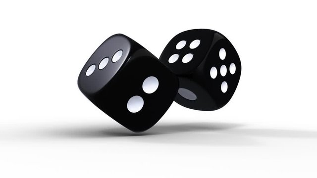 casino; isolated; gambling; dice; white; poker; lucky; win; addiction; bet; design; game; play; gamble; symbol; sign; animation; loop; rotation around axis; money; success; leisure; currency; winner; 