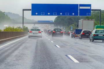 rainy highway scenery