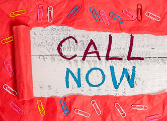 Word writing text Call Now. Business photo showcasing To immediately contact a demonstrating using...