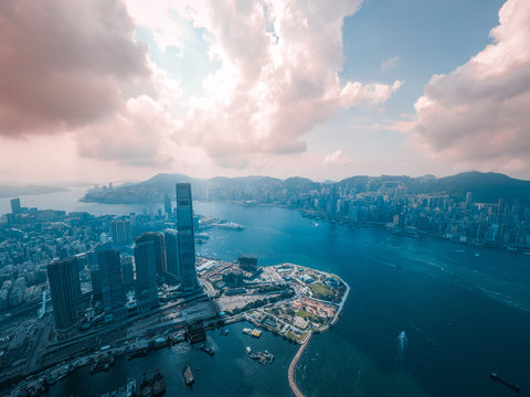 Hong Kong City in aerial view © YiuCheung