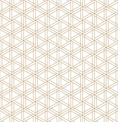 Seamless abstract patten based on japanese ornament kumiko .Golden color lines.