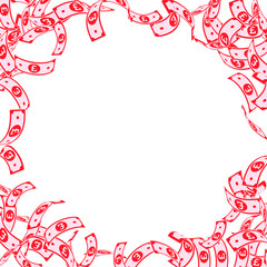 British pound notes falling. Floating GBP bills on