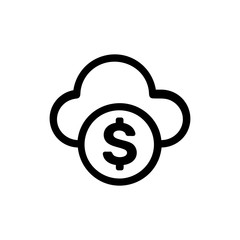Money cloud vector icon, finance symbol. Simple, flat design for web or mobile app
