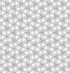 Seamless abstract patten based on japanese ornament kumiko .Black and white.