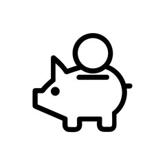 Piggy bank vector icon, office symbol. Simple, flat design for web or mobile app