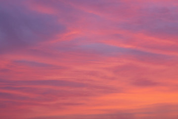 Naklejka na ściany i meble pink watercolor sky at sunset. sunset on the sea. romantic sunset. beautiful sky