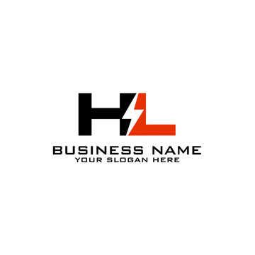 HL Initial logo concept with electric template vector