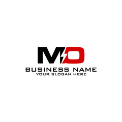Obraz premium MO Initial logo concept with electric template vector