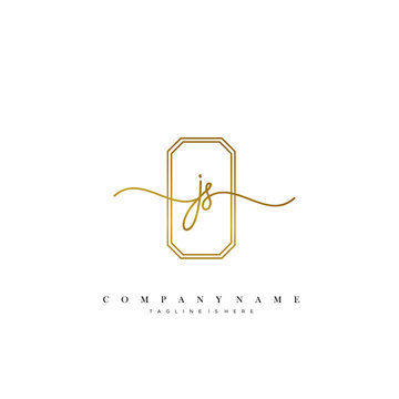 JS initial handwriting logo template vector.