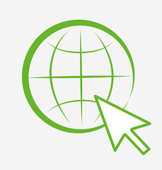 search engine on the Internet. world network icon. flat design. vector illustration