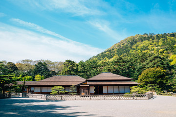 Fototapeta na wymiar Ritsurin Park, Japanese traditional garden in Takamatsu, Kagawa, Japan