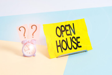 Handwriting text writing Open House. Conceptual photo you can come whatever whenever want Make yourself at home