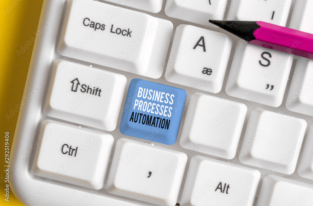 Poster conceptual hand writing showing business processes automation. concept meaning performed to achieve 