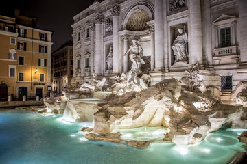 The beautiful Trevi fountain in Rome, Italy.