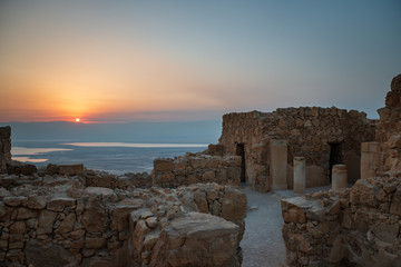 sunrise over masada israel