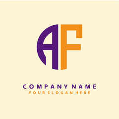 initial letter A logo purple, orange. Monogram Vector Logo
