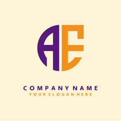 Obraz premium initial letter A logo purple, orange. Monogram Vector Logo