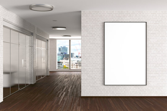 Blank on the wall in modern office interior