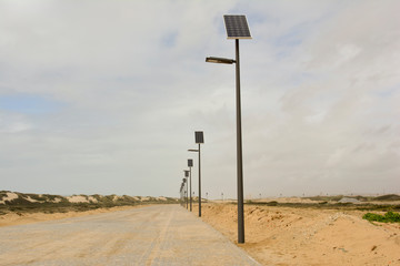Row of street lamps