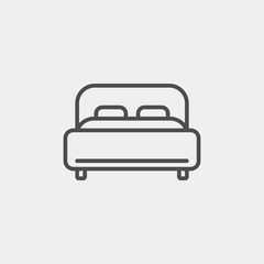 Bed flat vector icon. Hotel flat vector icon. Accommodation flat vector icon