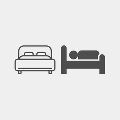 Obraz na płótnie Canvas Bed flat vector icon. Hotel flat vector icon. Accommodation flat vector icon