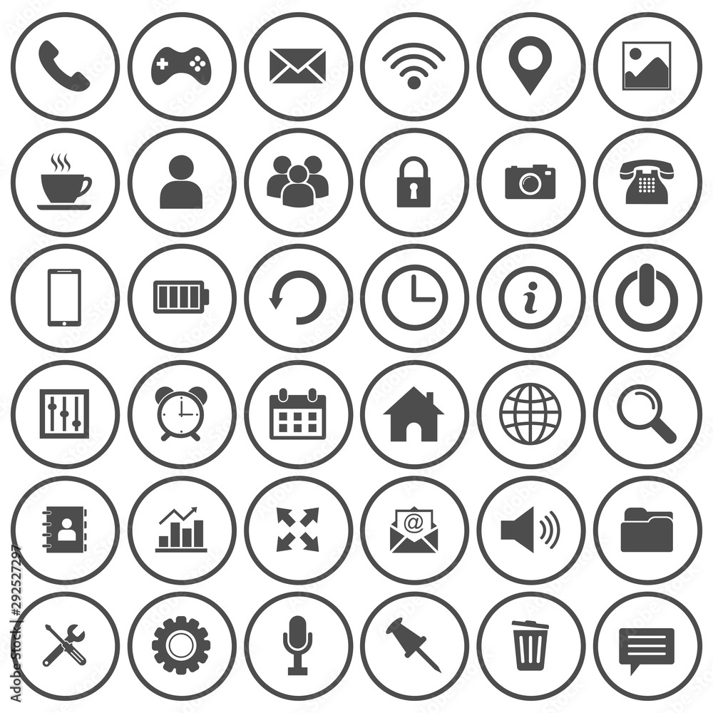 Poster web icon set vector design symbol