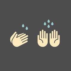 Hand wash flat vector icon. Clean hands flat vector icon