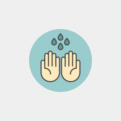 Hand wash flat vector icon. Clean hands flat vector icon