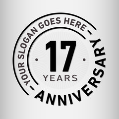 17 years anniversary logo template. Seventeen years celebrating logotype. Vector and illustration.