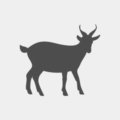 Goat vector silhouette. Farm animal vector silhouette