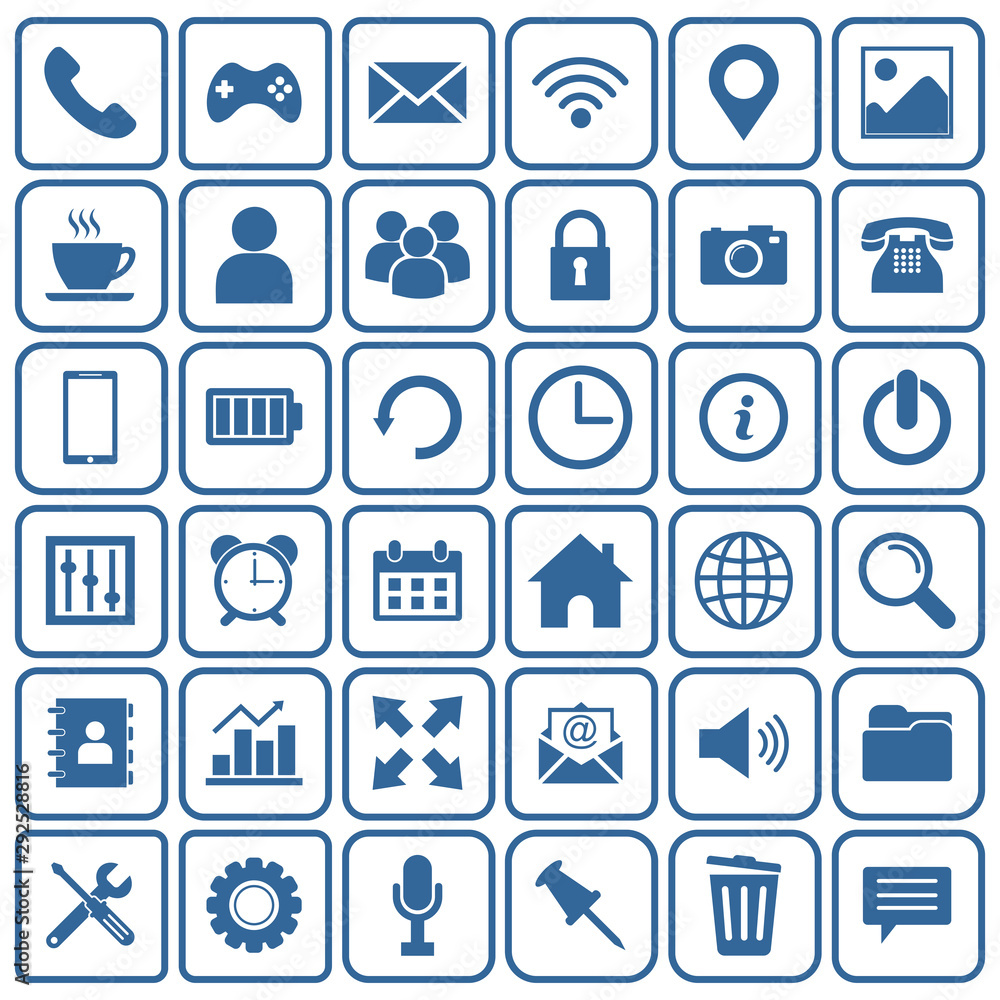 Poster web icon set vector design symbol
