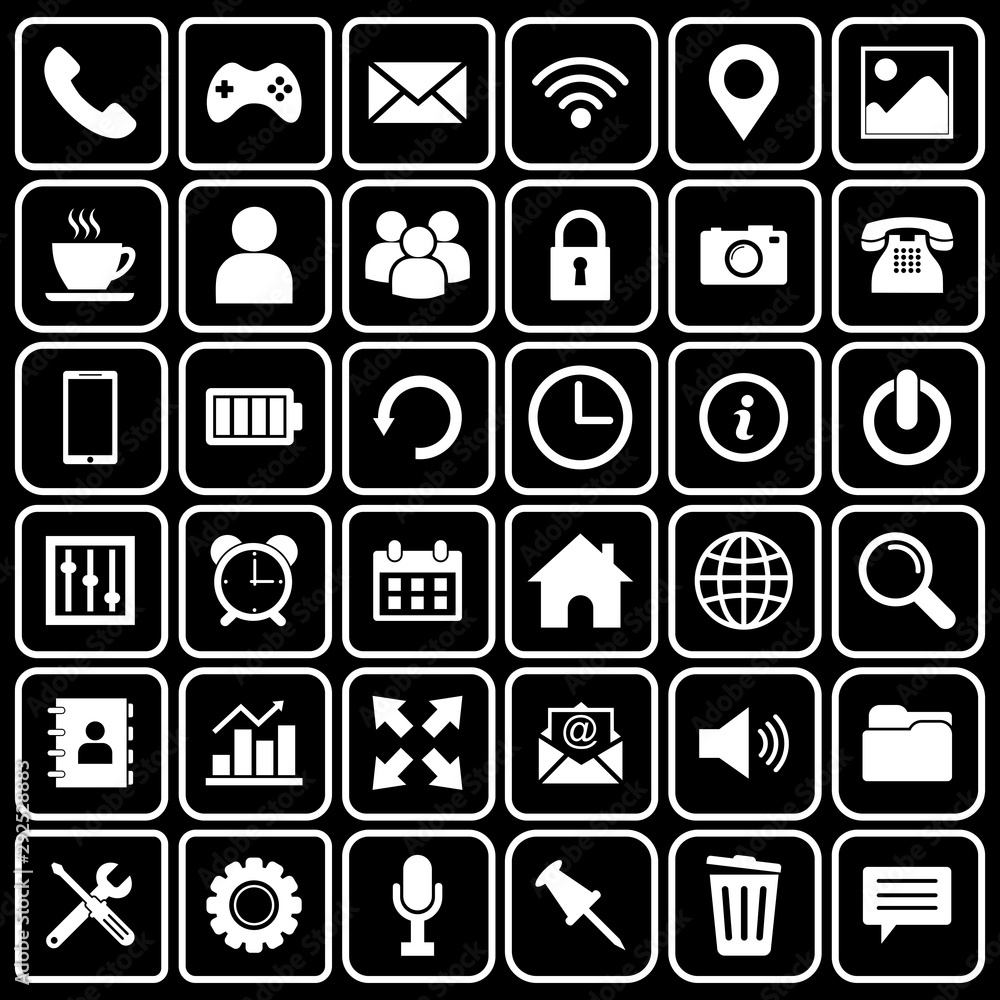 Poster web icon set vector design symbol