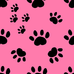Fototapeta premium Animal paws pattern