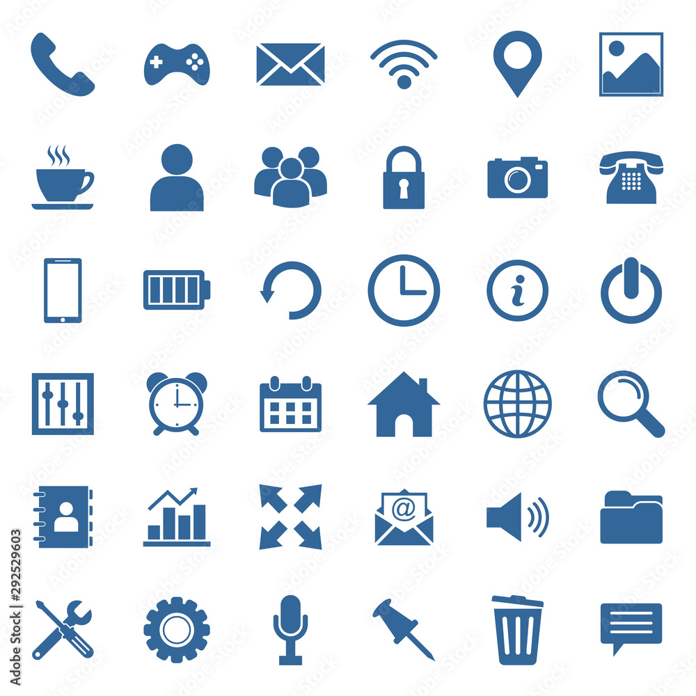 Poster web icon set vector design symbol