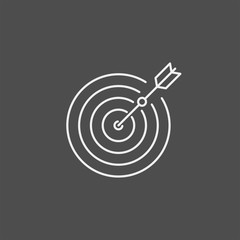 Target, dartboard flat vector icon. Strategy flat vector sign