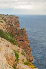 View of a Cliff on Formentera's coast. Seen from above.