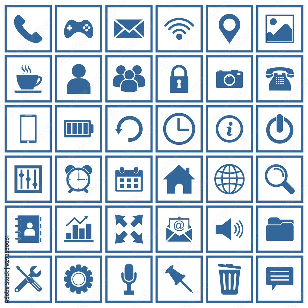 Poster web icon set vector design symbol