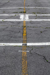 road marking and signs on an old airstrip