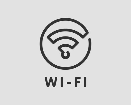 Free Wi Fi Icon. Connection Zone Wifi Vector Symbol. Radio Waves Signal.