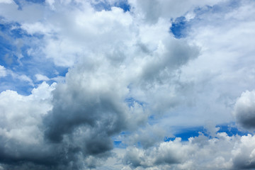 White Cloud and Black Storm Cloud On Sky