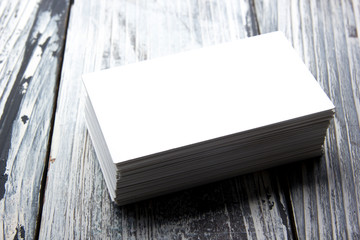 Business cards blank. Mockup on color background. Flat Lay. copy space for text