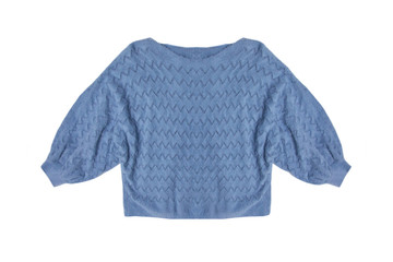Female blue sweater isolated on a white background