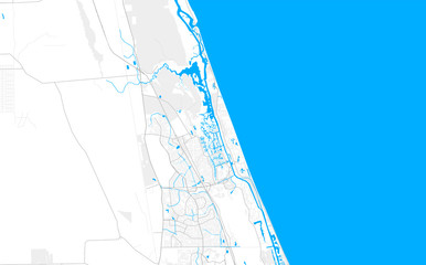 Rich detailed vector map of Palm Coast, Florida, USA