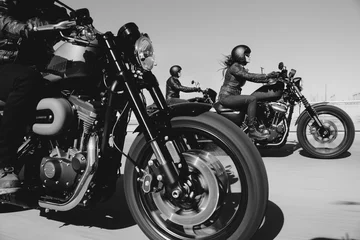 Fotobehang Motorfiets man op motorfiets