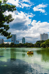 view of the park in bangkok city
