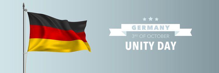Germany happy unity day greeting card, banner vector illustration
