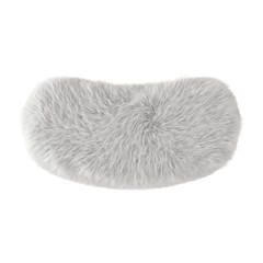 Beautiful white fluffy bench made of wool on an isolated background. 3D rendering