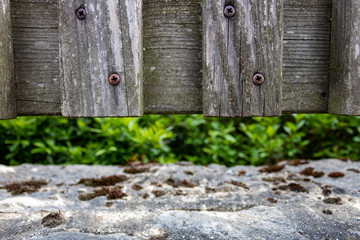 old wooden fence with nails 